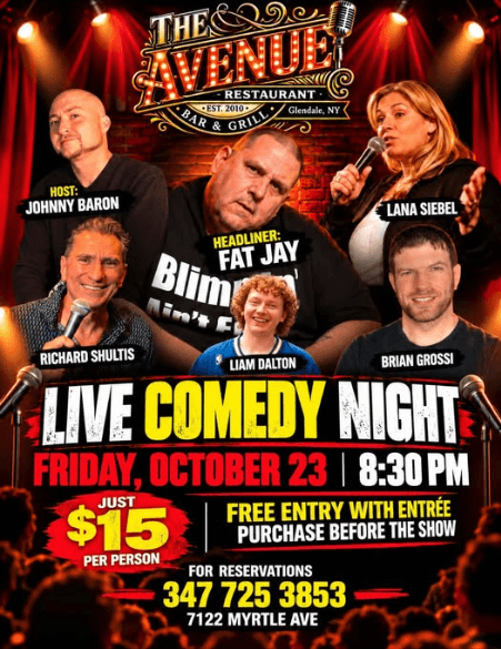 Live Comedy Night at The Avenue Restaurant & Bar flyer